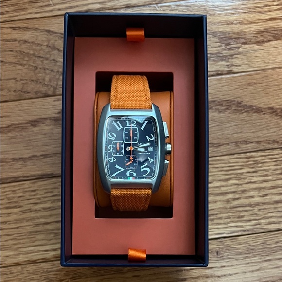 Orange Strap Rectangular Watch - Picture 1 of 3